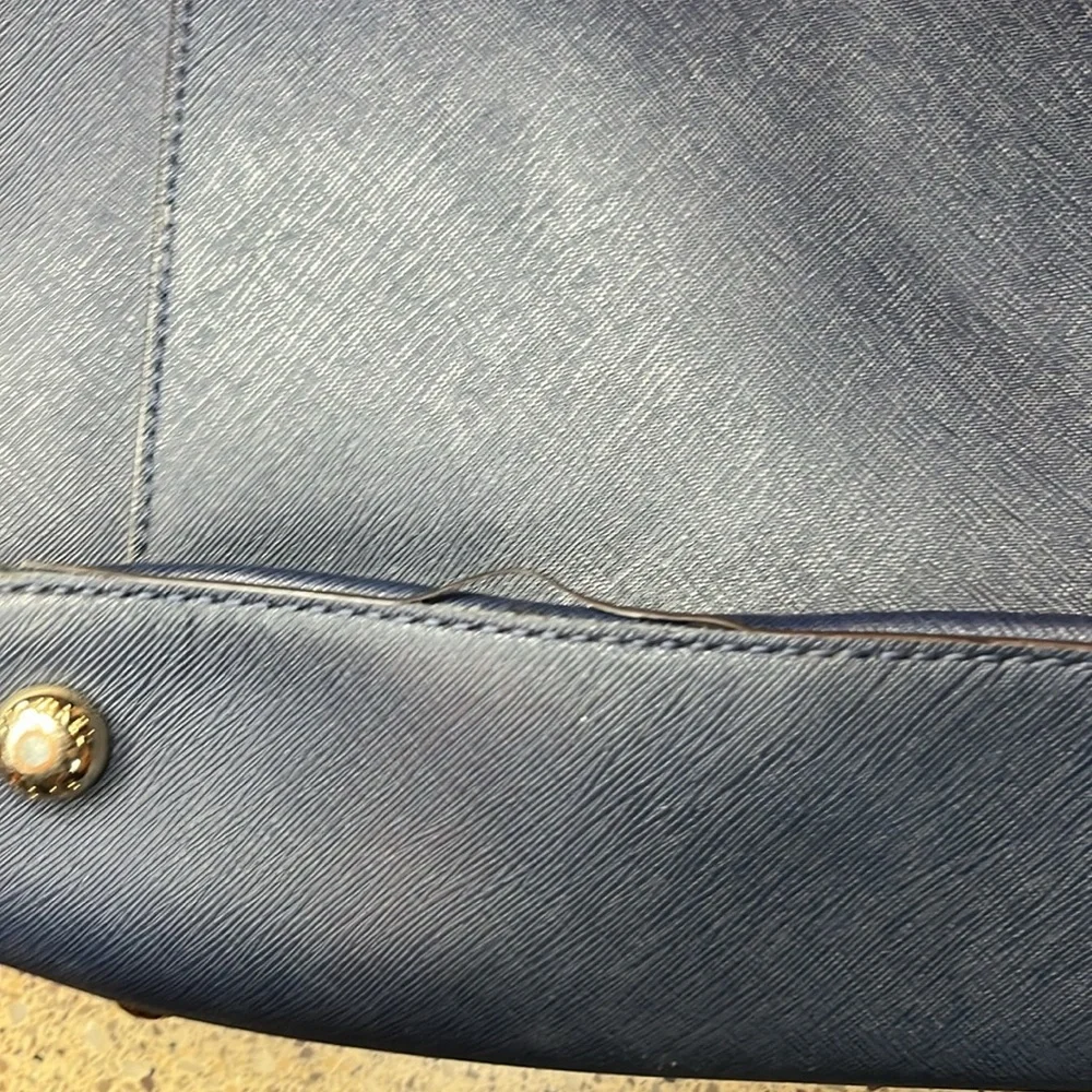 Michael Kors Large Blue Leather Shoulder Bag